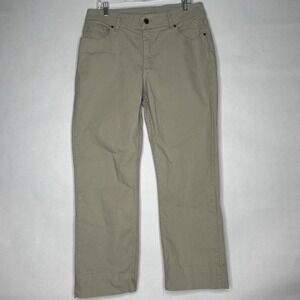 Vintage Riders by Lee Stretch Womens Size 14 Tan Solid Khaki Jeans Hemmed 29"